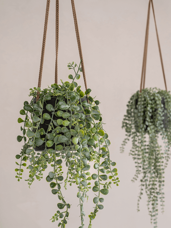 Large Hanging Clay Pot - Grey