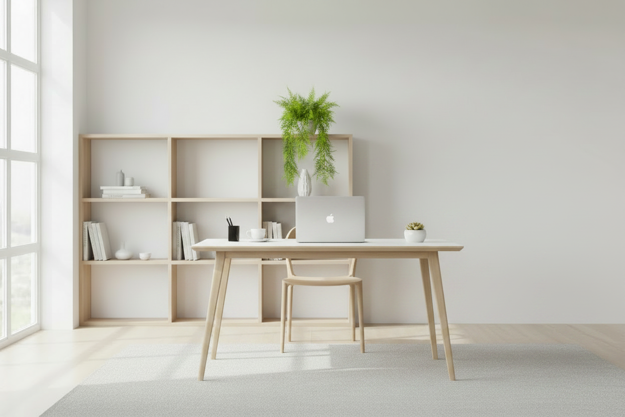 Artificial Asparagus Fern in Home Office