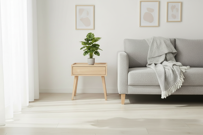 Artificial Monstera Bush smaller in Scandinavian Living Room