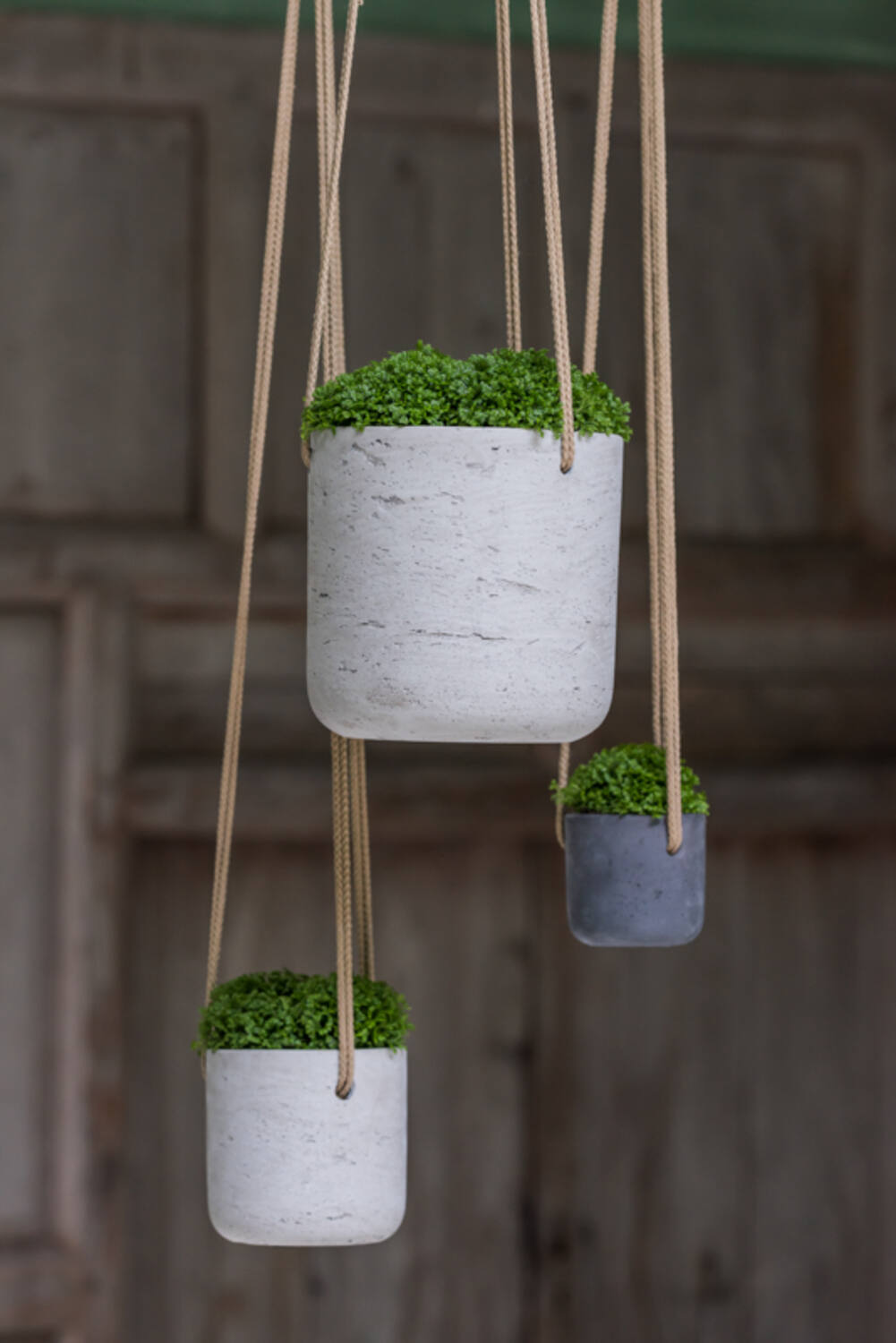 Small Hanging Clay Pot -  Grey