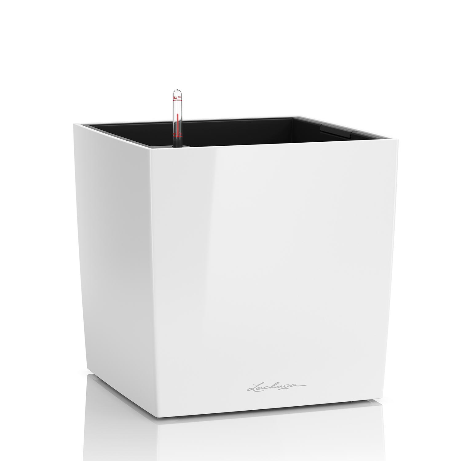 Lechuza Cube Plant Containers - White High Gloss