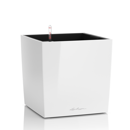 Lechuza Cube Plant Containers - White High Gloss
