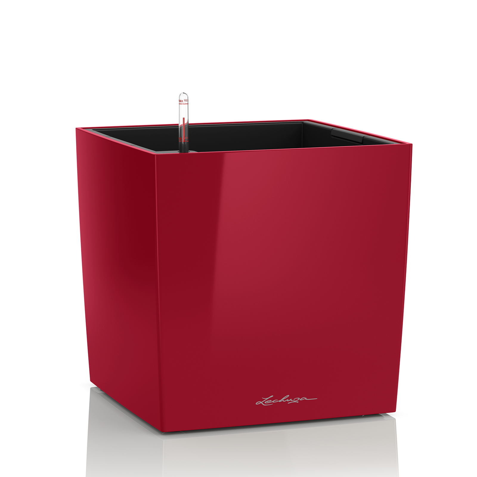 Lechuza Cube Plant Containers - Scarlet Red