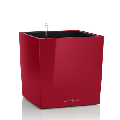 Lechuza Cube Plant Containers - Scarlet Red